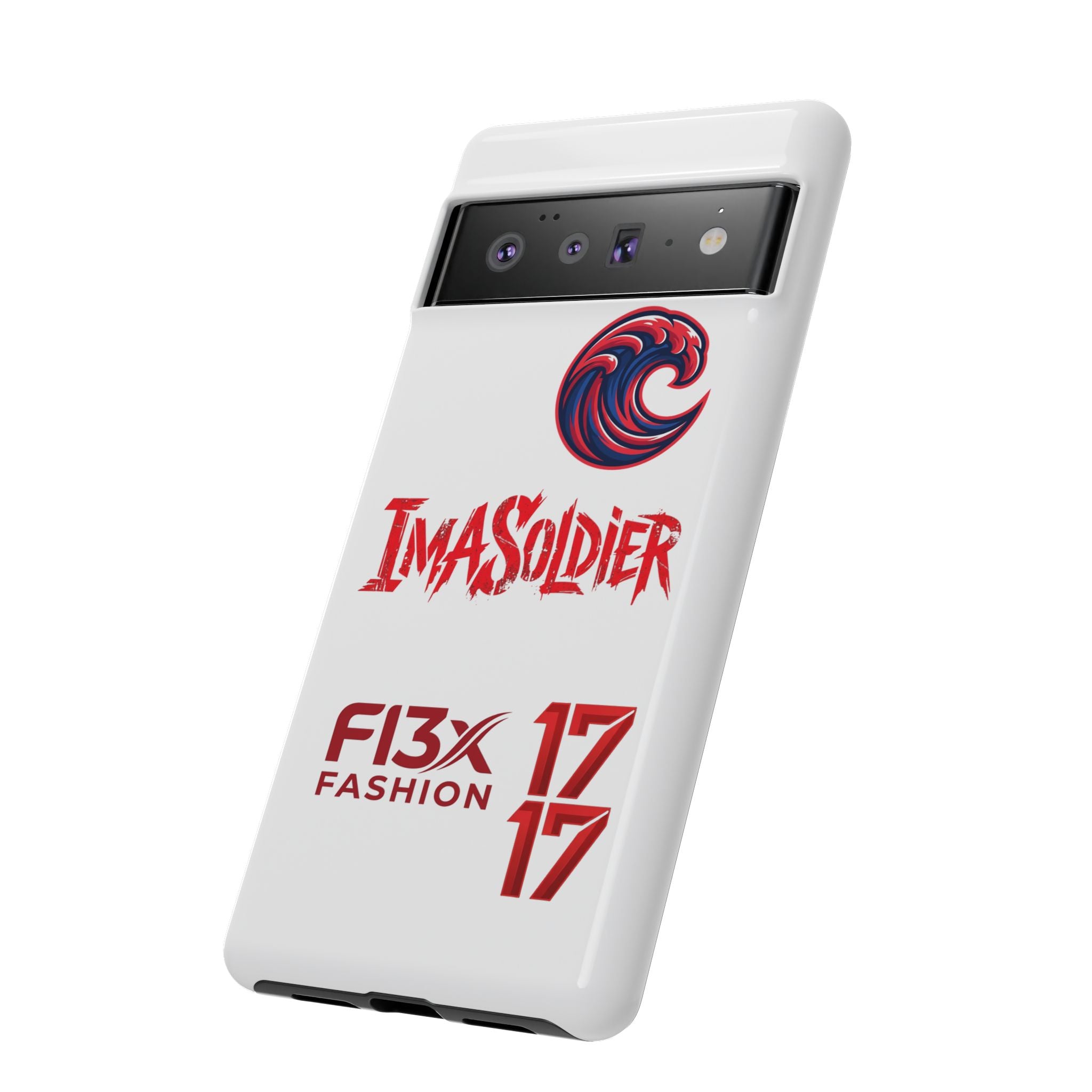 Phone Case — 'ImaSoldier' Red Wave Protective Hard Case