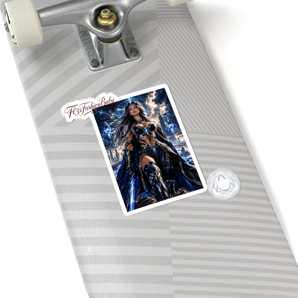 Warrior Queen Fantasy Sticker — Valiant Female Knight Kiss-Cut Sticker