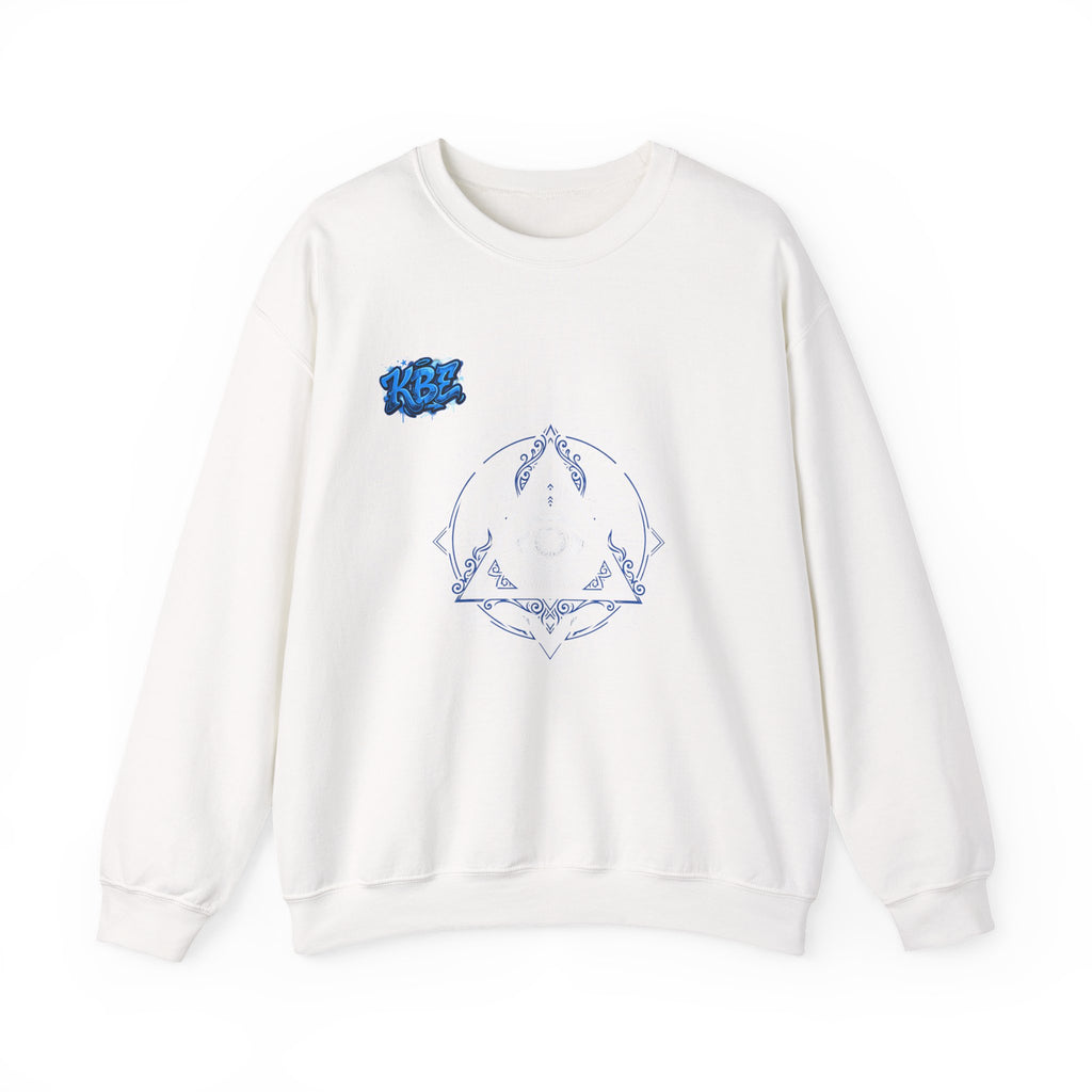 Crewneck Sweatshirt — Minimal Blue Mandala Graphic Crewneck