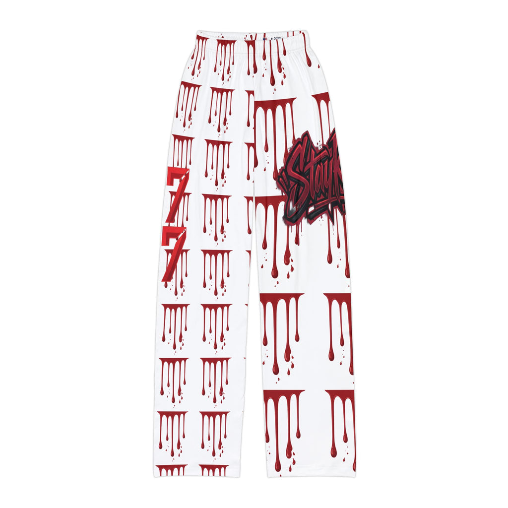 Kids Lounge Pants — Red Drip Graffiti All-Over Print