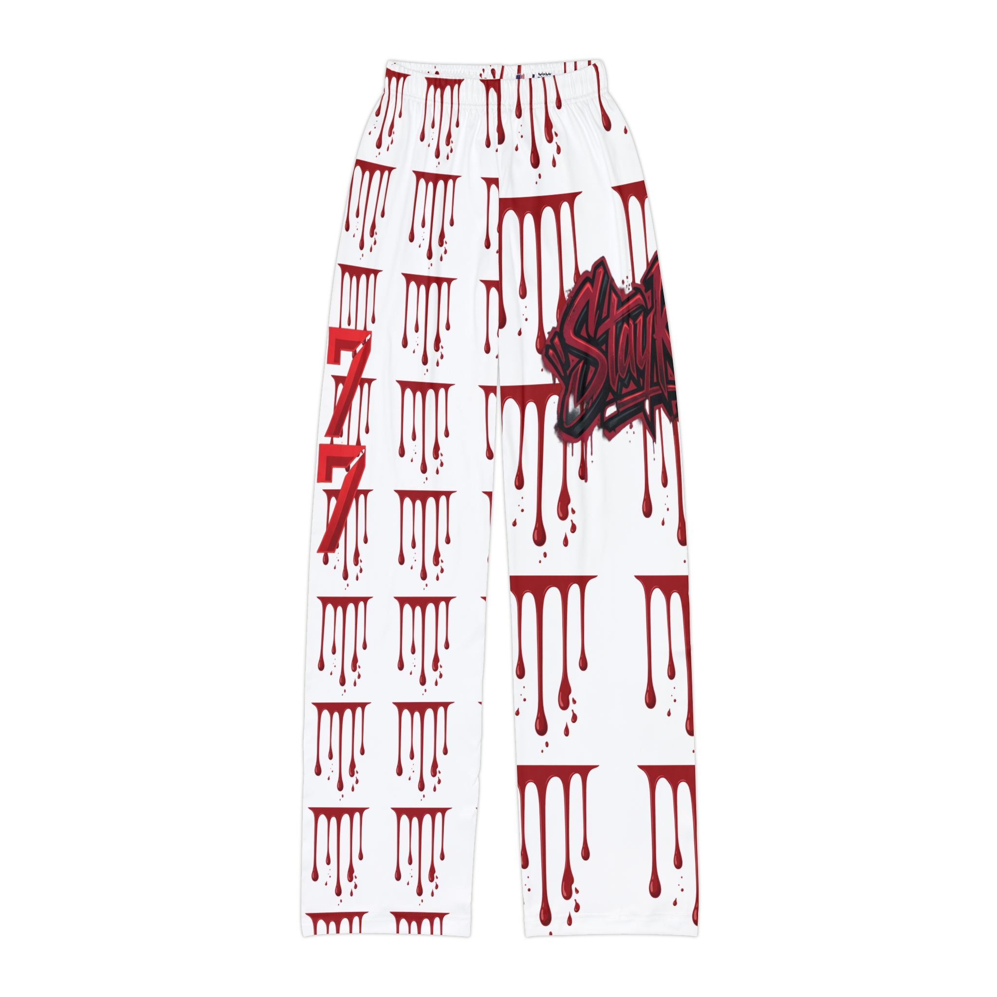 Kids Lounge Pants — Red Drip Graffiti All-Over Print