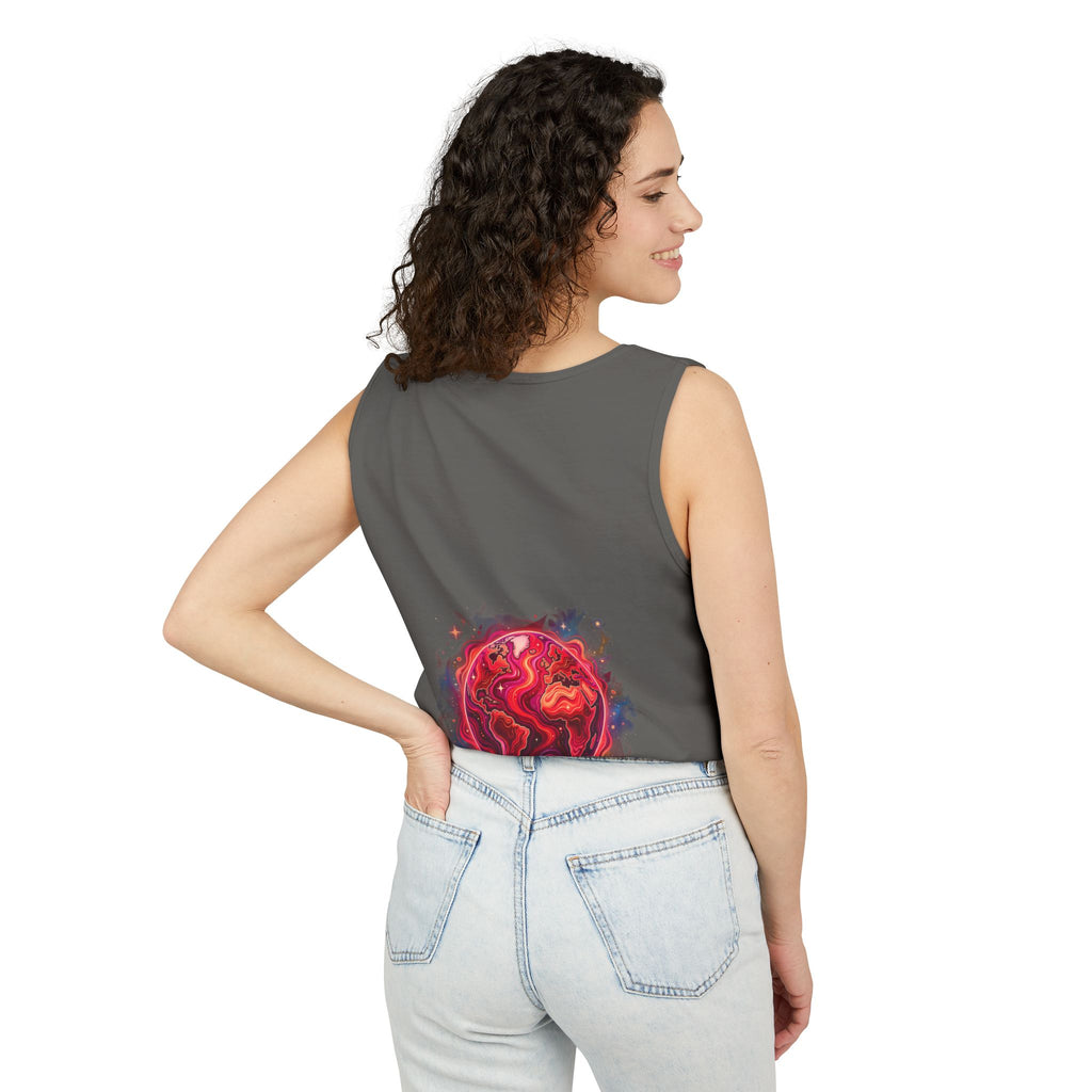 Red Planet Graphic Tank Top — '17/17' Streetwear Planet Design