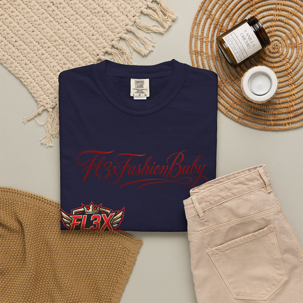 Artistic Floral Portrait T-Shirt — 'Fl3xFashionBaby' Graphic Tee