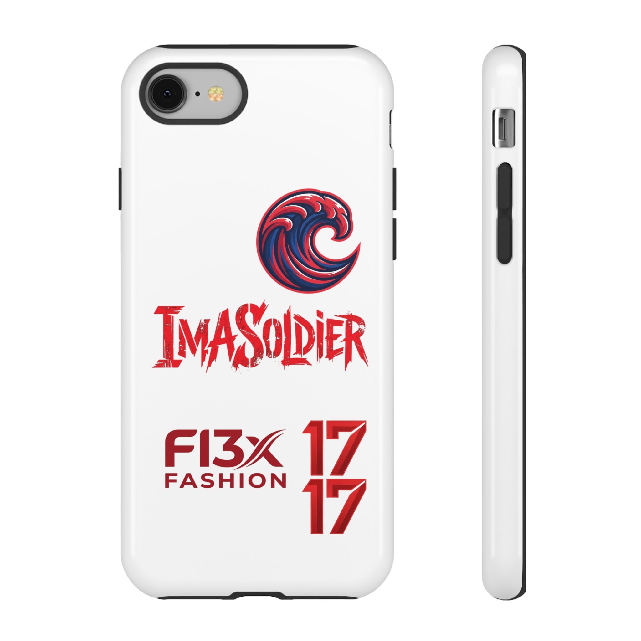 Phone Case — 'ImaSoldier' Red Wave Protective Hard Case