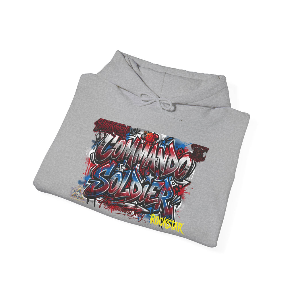 Command Soldier Graffiti Hoodie - Urban Streetwear Military Tribute