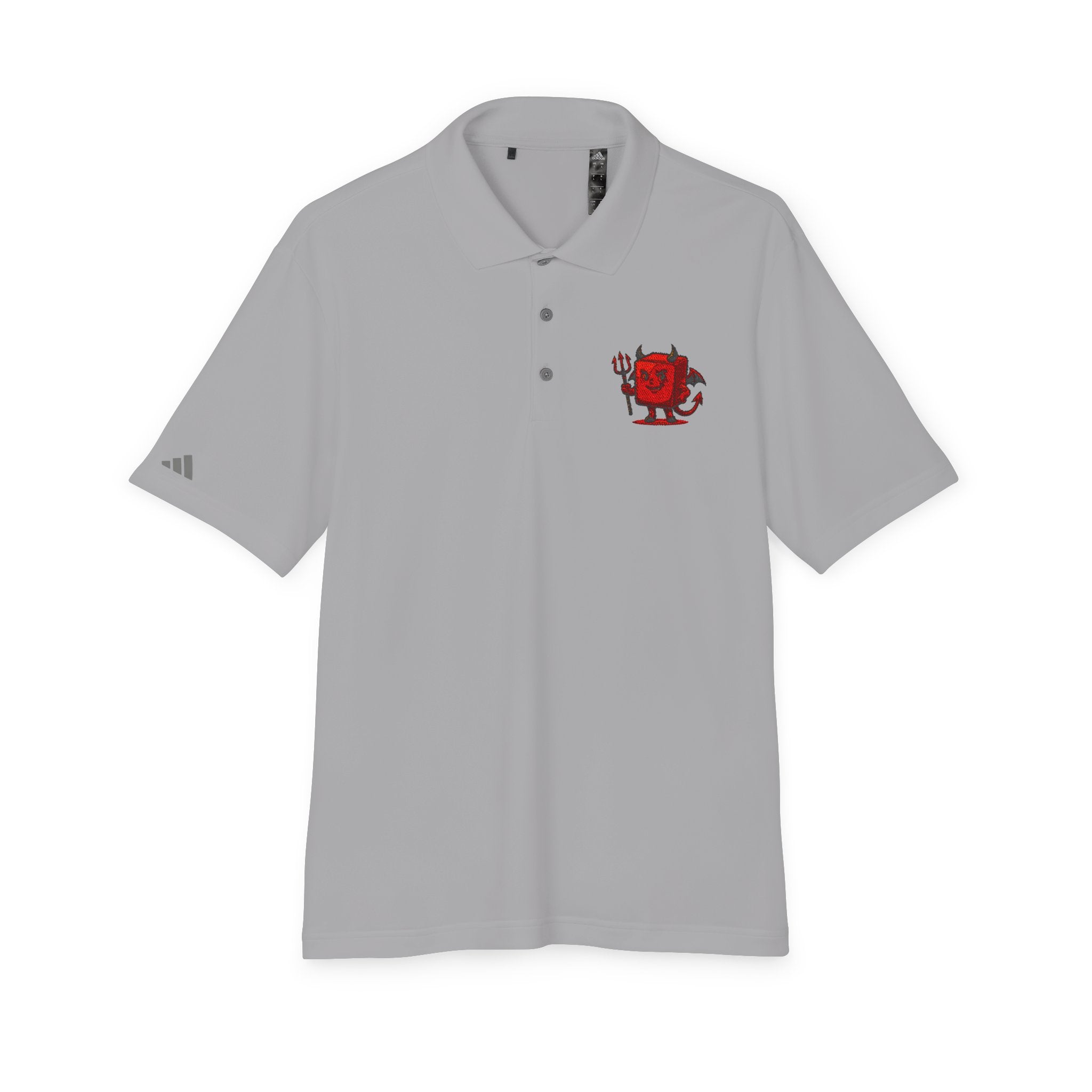 Red Devil Logo Polo Shirt — Embroidered Small Chest Graphic, Golf & Casual Wear