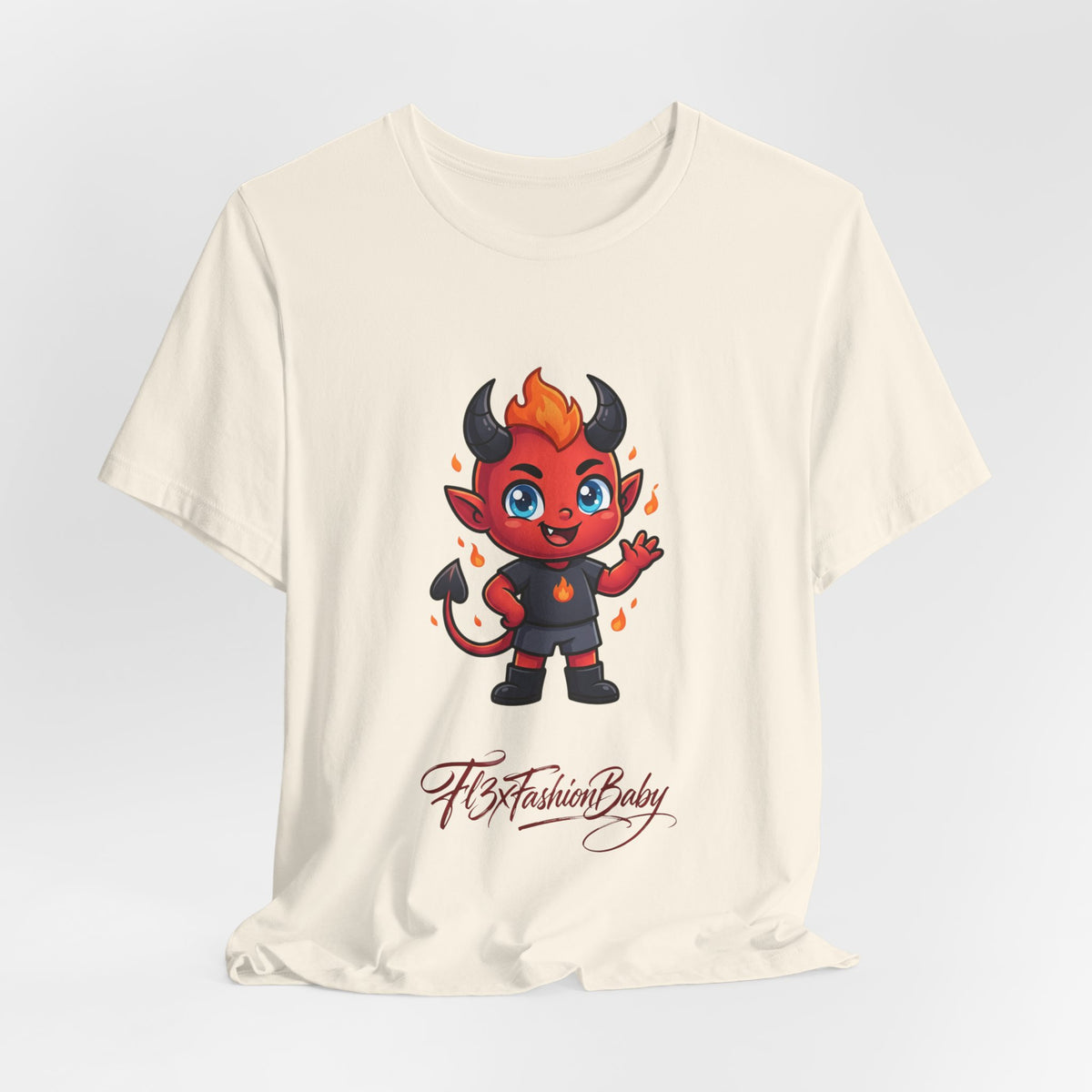 Devil Baby Graphic Tee — Cute Red Demon Cartoon Shirt