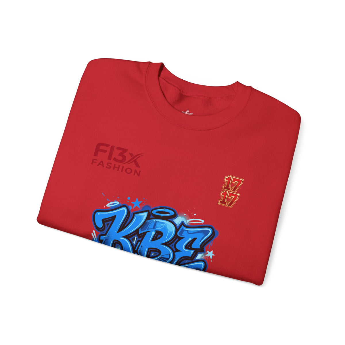 KBZ Graffiti Crewneck Sweatshirt – Streetwear Pullover with Blue Urban Tag Design