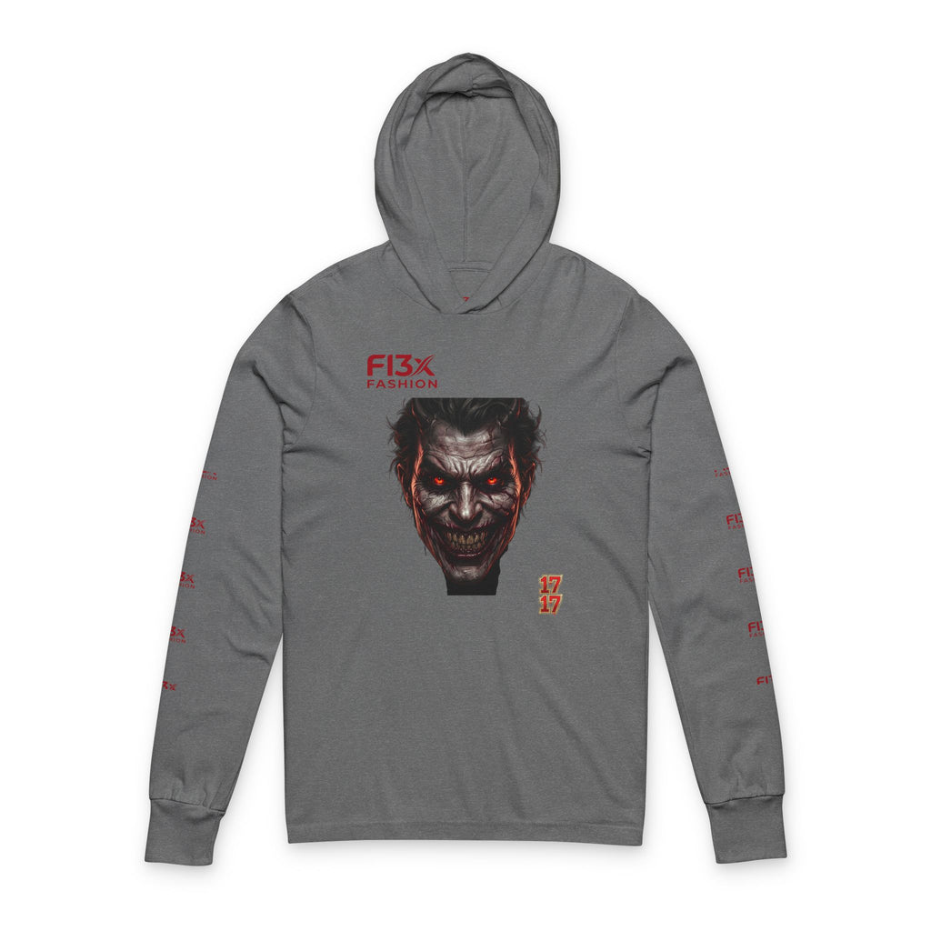 Horror Joker Face Hooded Long Sleeve Tee — Graphic Streetwear Top