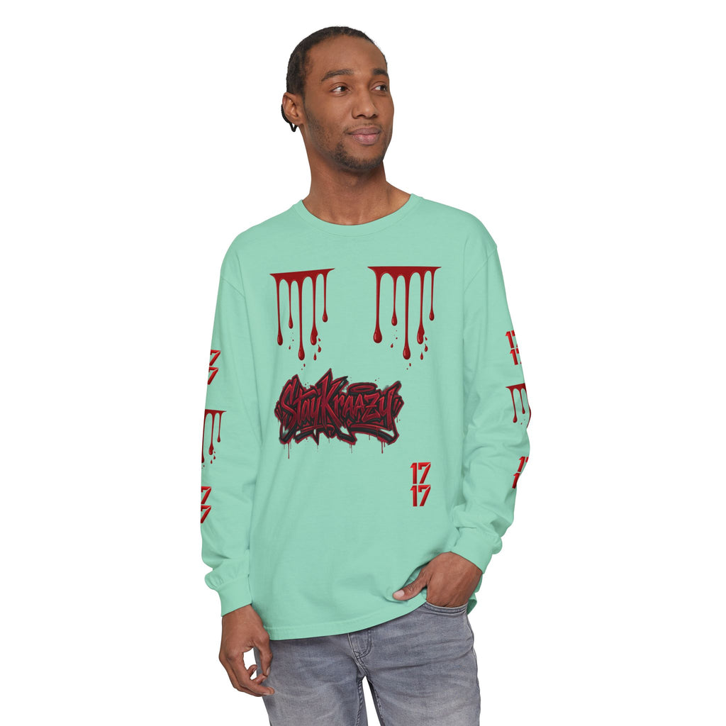 Blood Drip Graphic Long Sleeve Tee