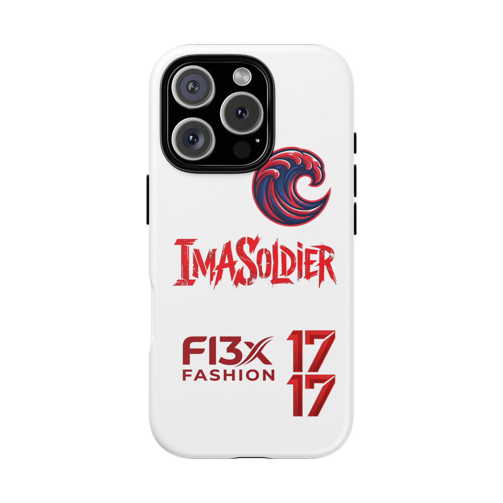 Phone Case — 'ImaSoldier' Red Wave Protective Hard Case
