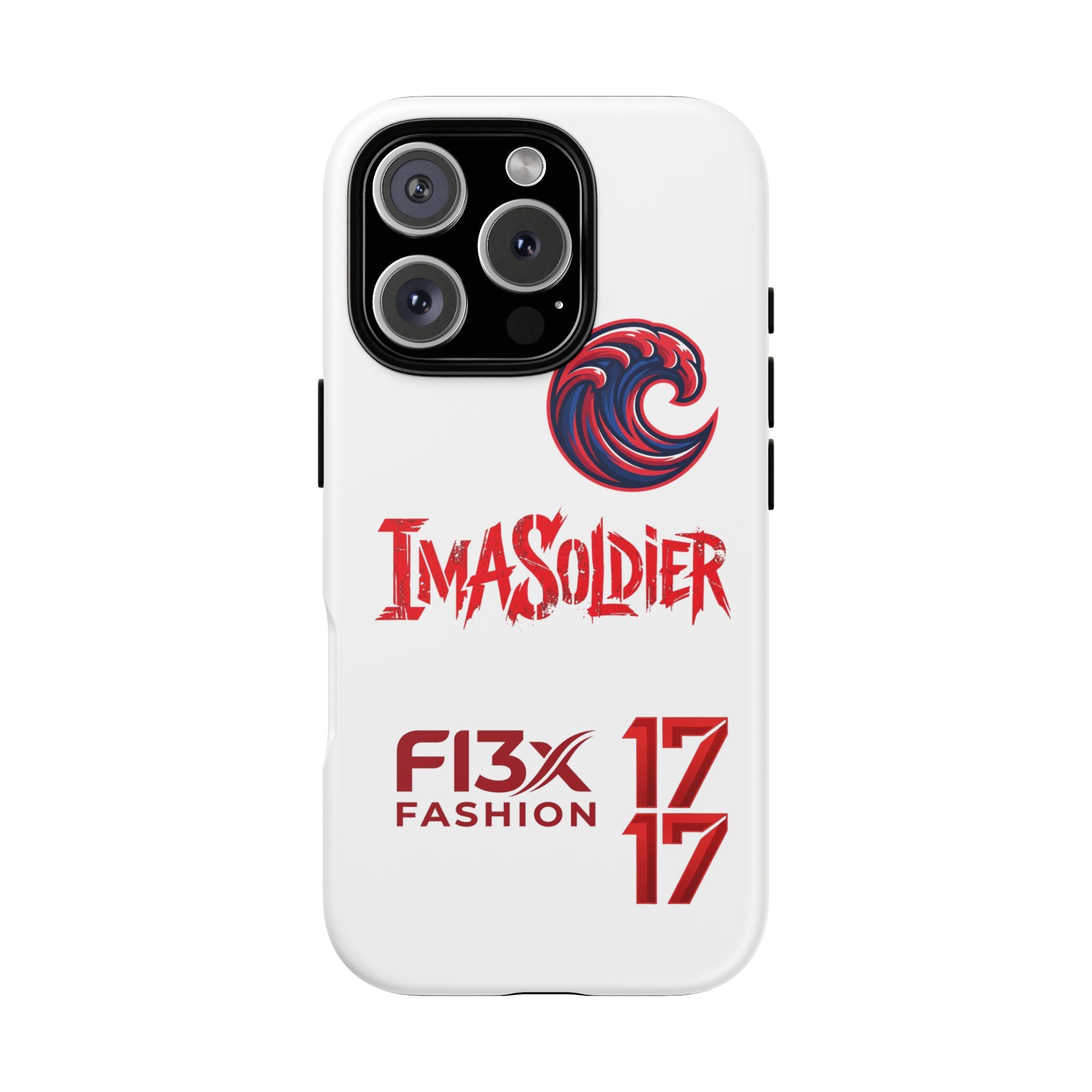 Phone Case — 'ImaSoldier' Red Wave Protective Hard Case
