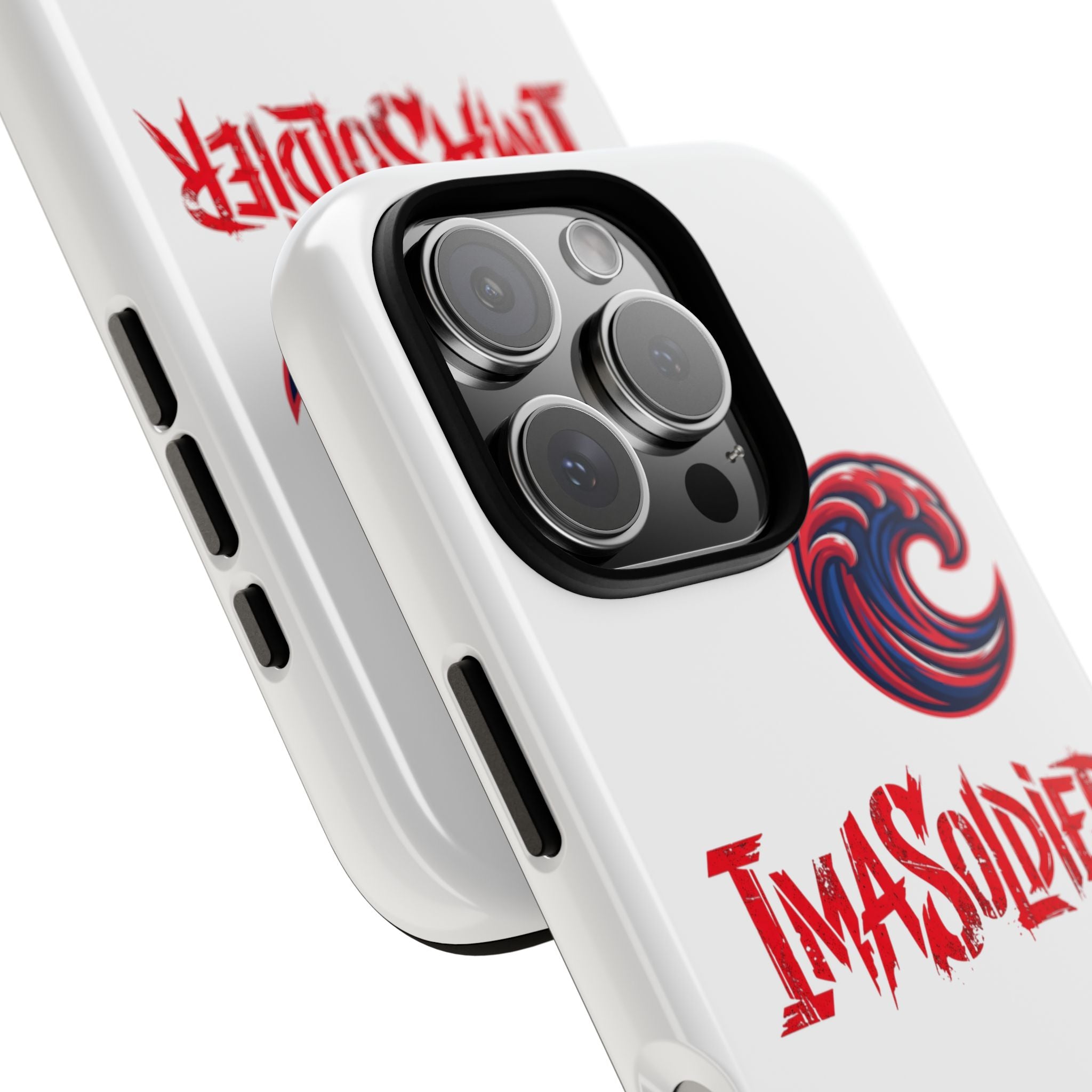 Phone Case — 'ImaSoldier' Red Wave Protective Hard Case