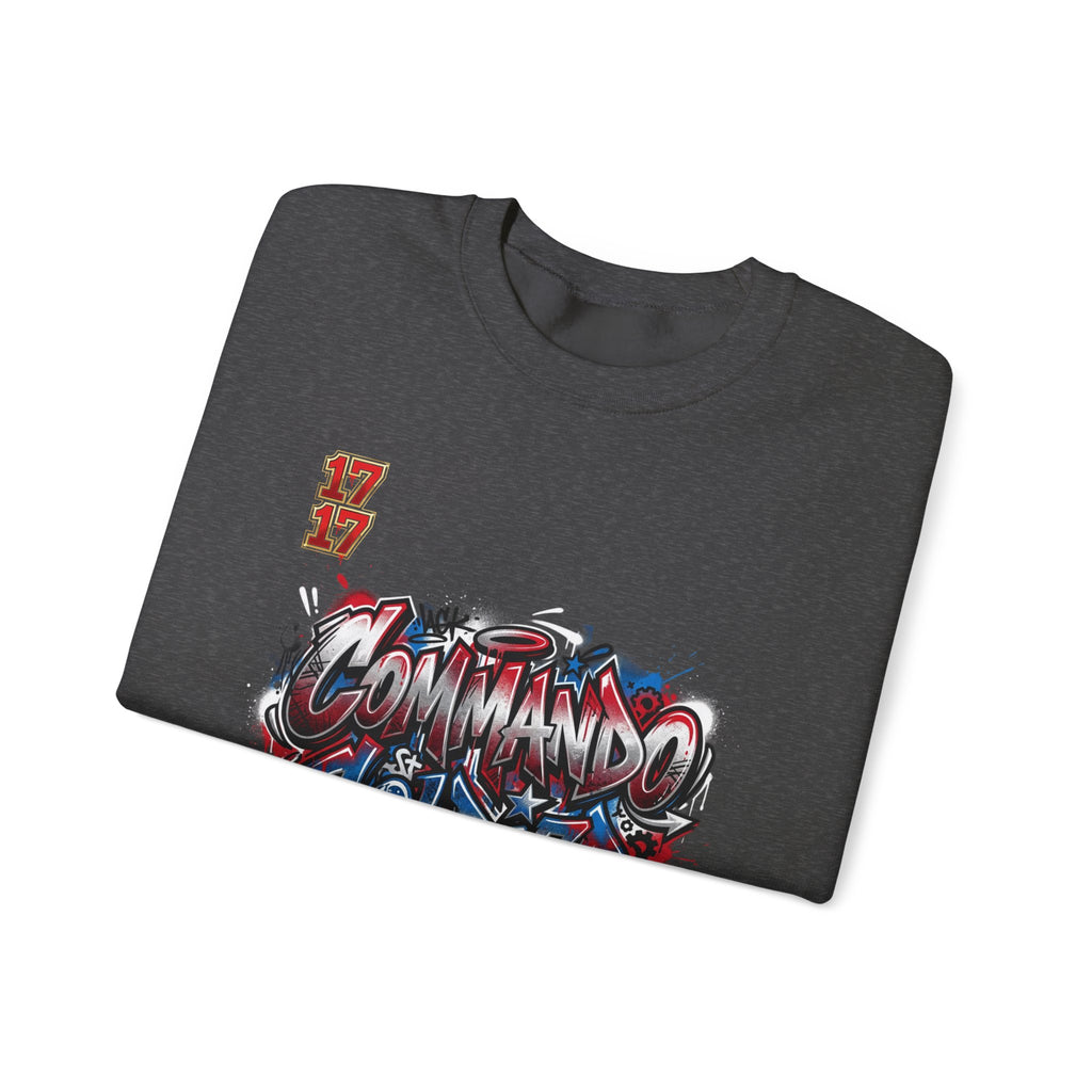 Crewneck Sweatshirt — 'Commando Soldier' Graffiti Graphic Crewneck