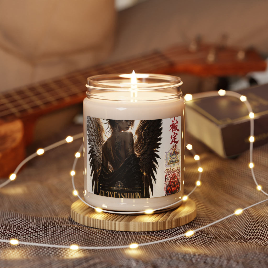 Angel Wings Soy Candle – 9oz Scented Jar (Dark Gothic Design)