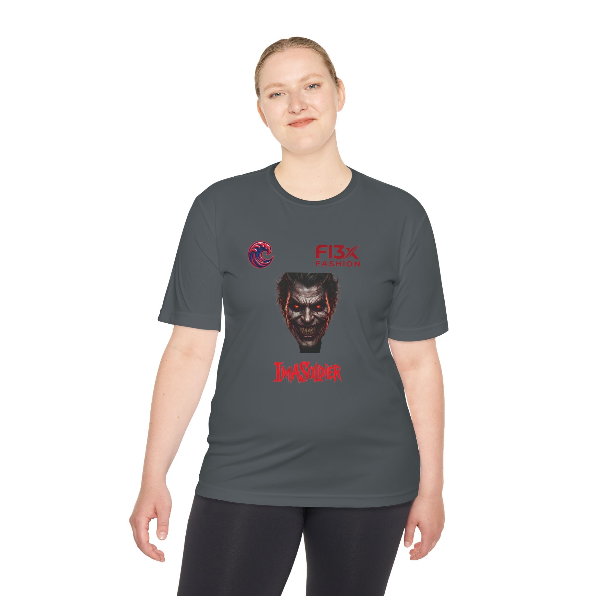 ImaSoldier Graphic Tee — Dark Joker Face Logo Moisture‑Wicking Shirt