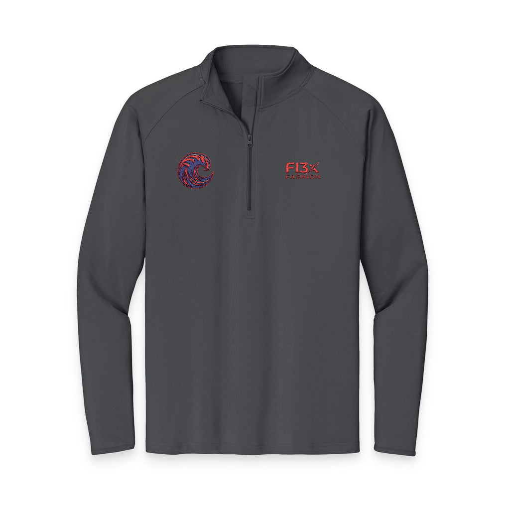 Embroidered Men's Quarter-Zip Pullover — FISX Racing Logo