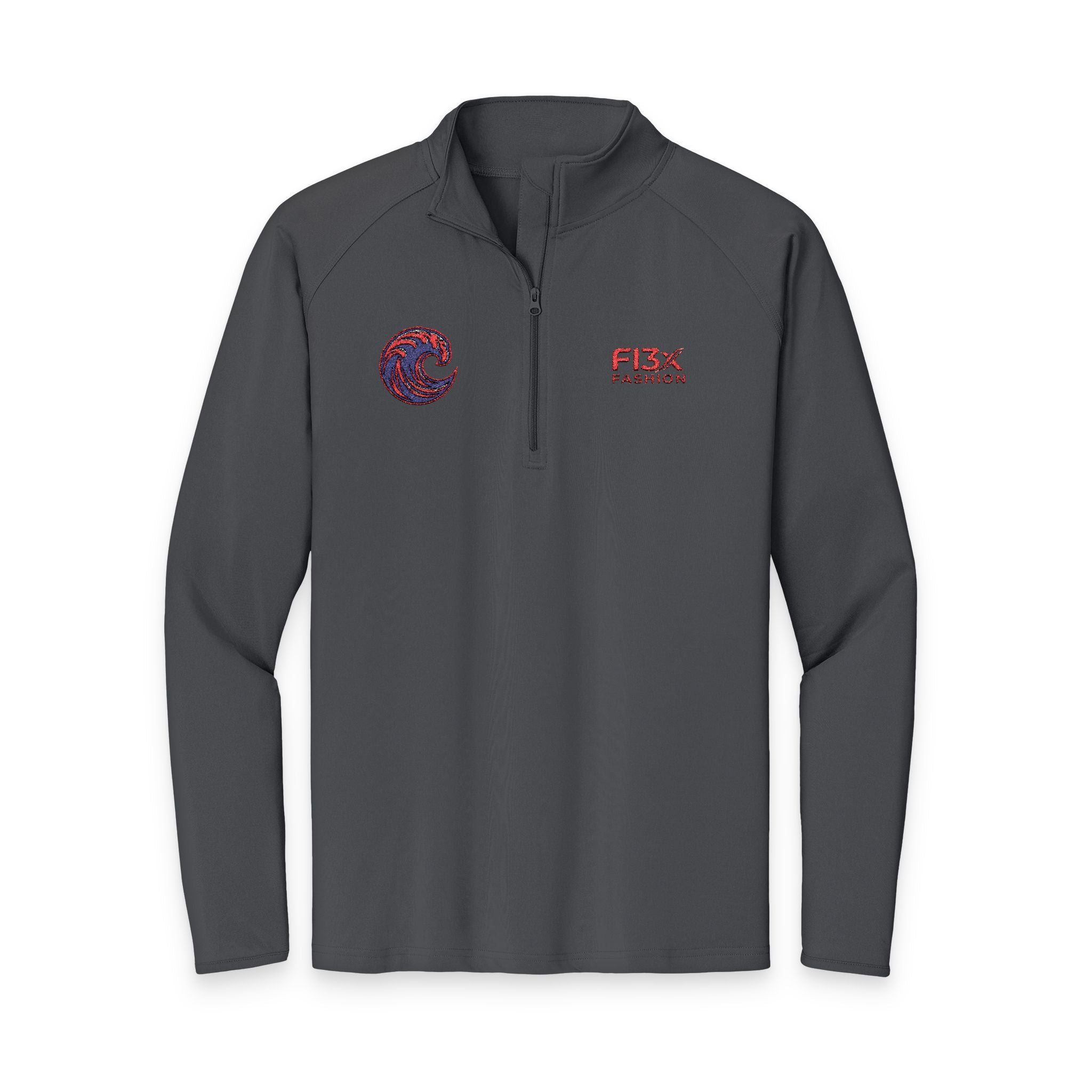Embroidered Men's Quarter-Zip Pullover — FISX Racing Logo