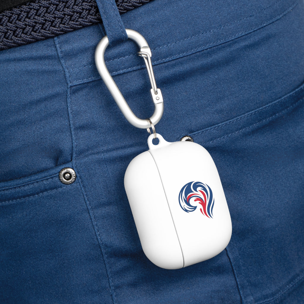 Wave Crest AirPods Case Cover - Patriotic Red White Blue Swirl