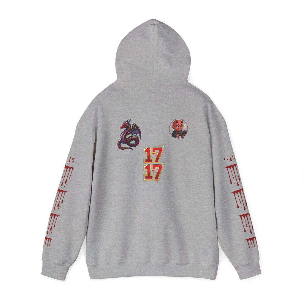 Hoodie — Gothic 1717 Dripping Symbols Pullover