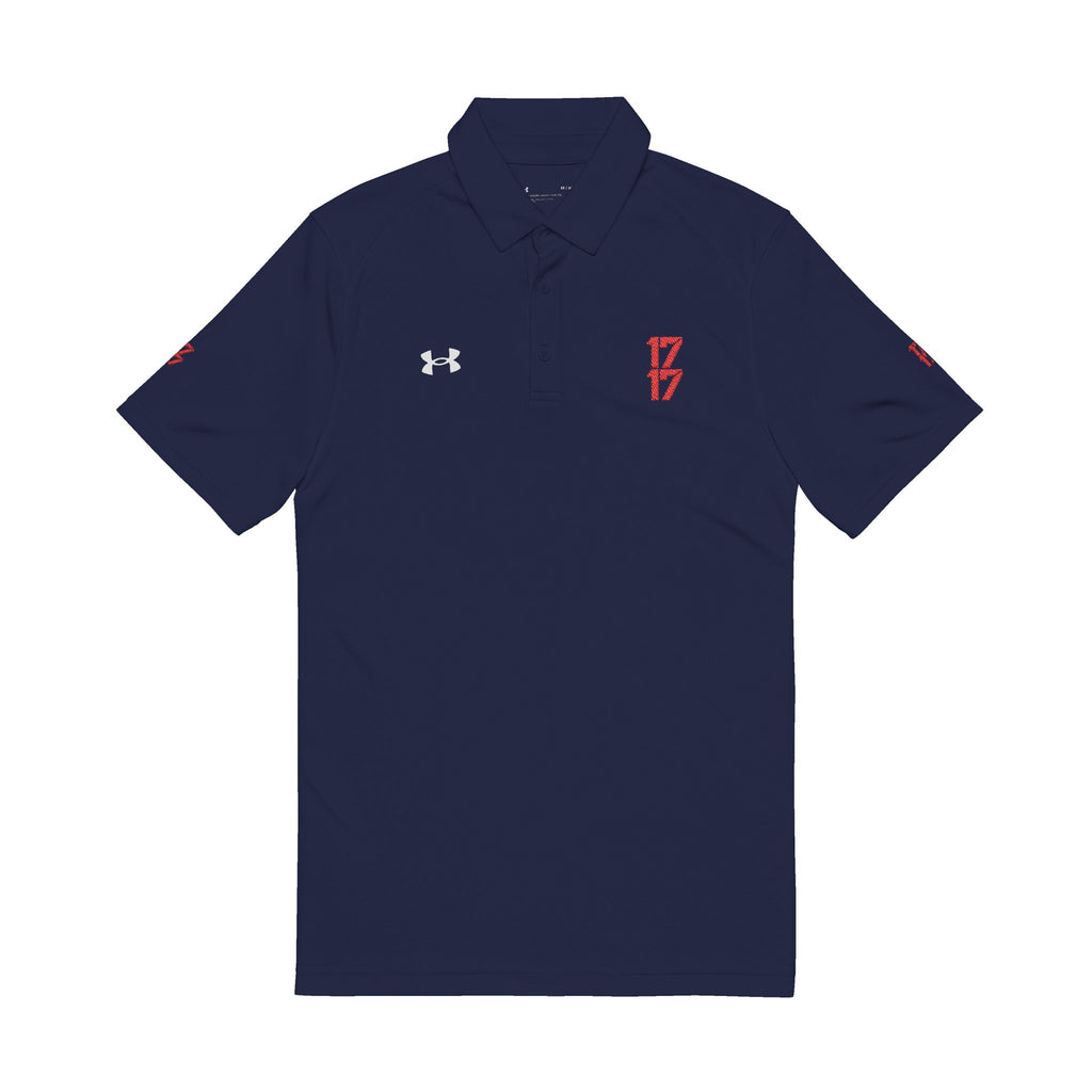 Embroidered '17' White Men's Performance Polo