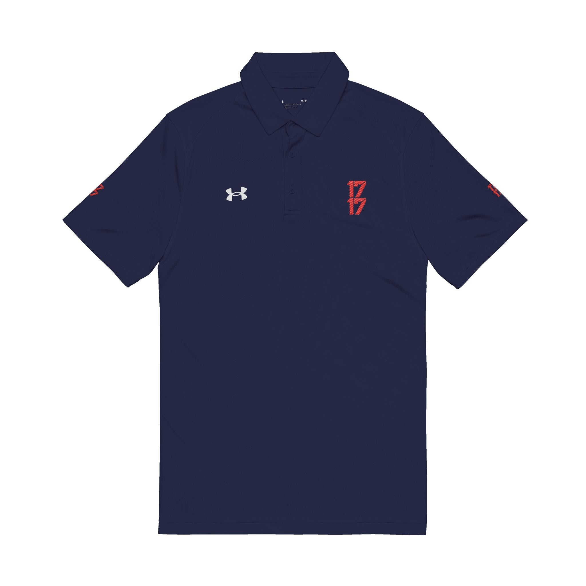 Embroidered '17' White Men's Performance Polo