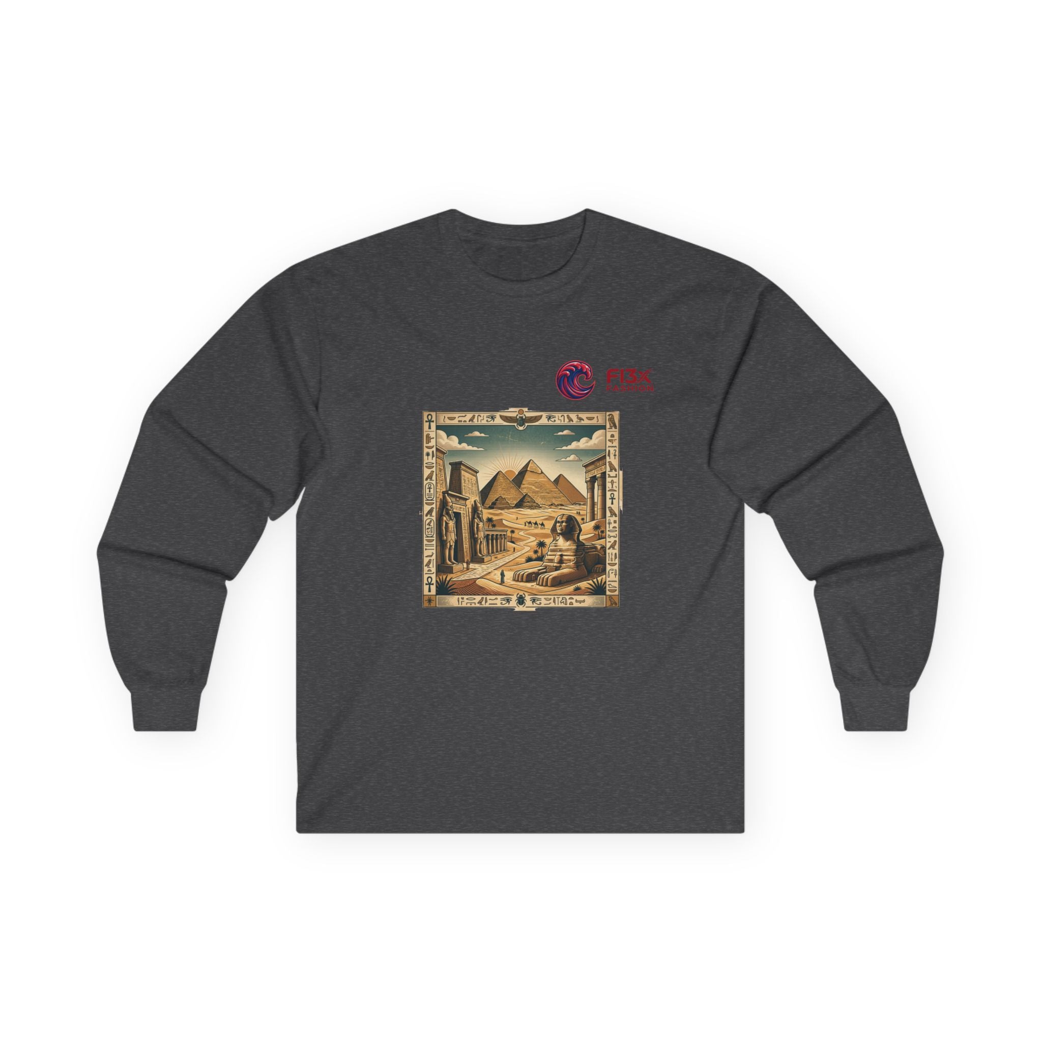 Egyptian Pyramids Vintage Graphic Long Sleeve Tee