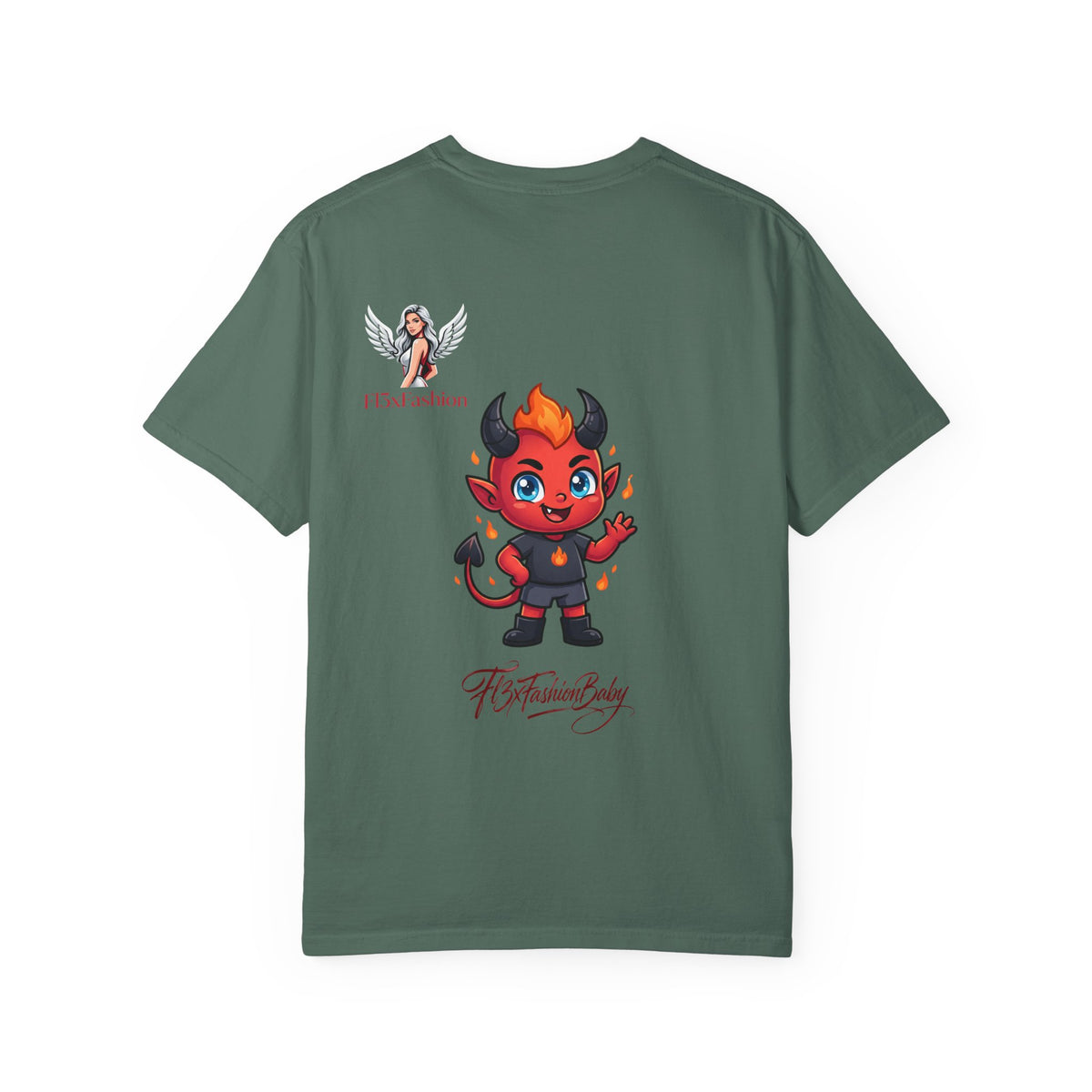 Devil Cartoon Graphic T-Shirt — Fiery Cute Demon Design