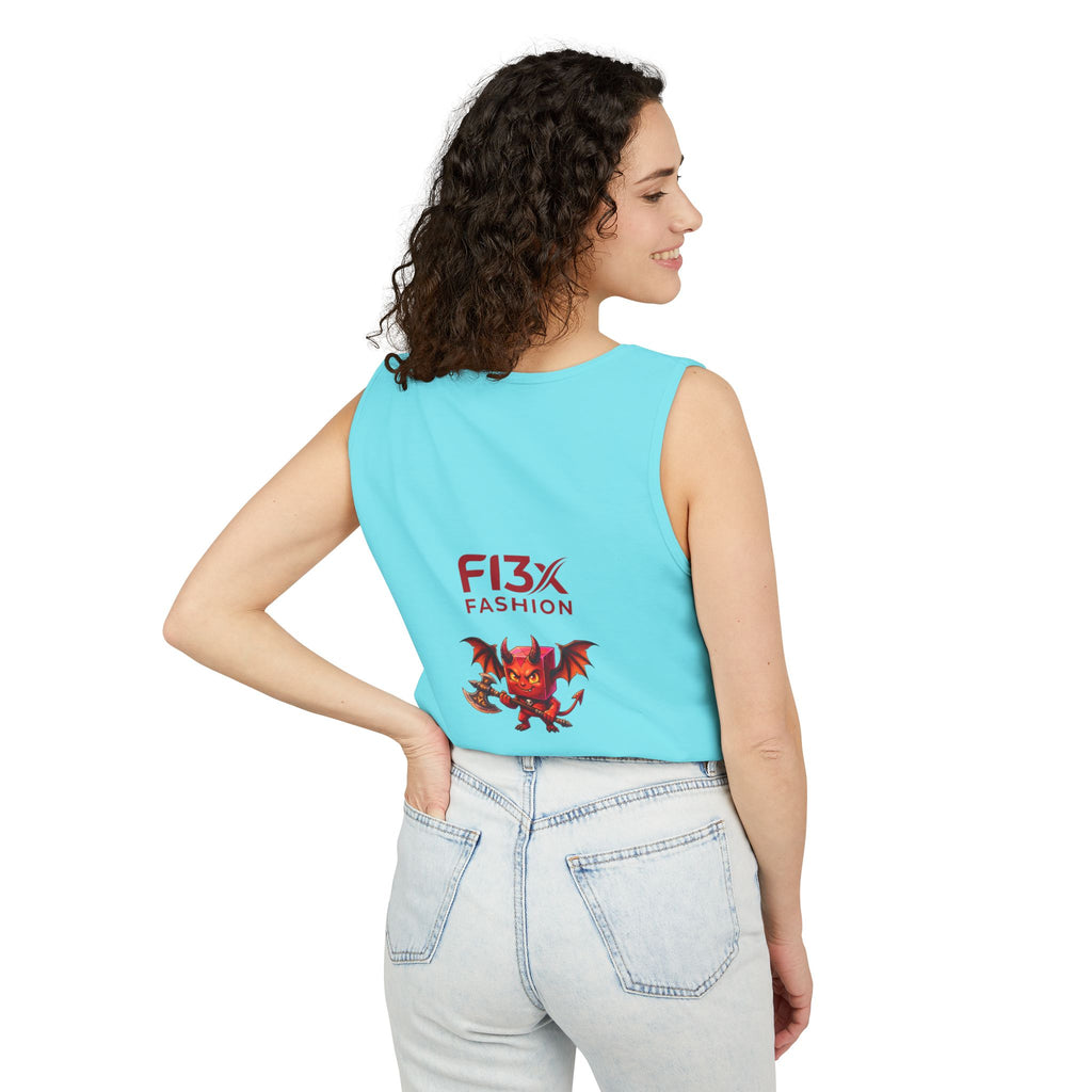 FL3X Fashion Graphic Tank Top — Neon Smiley & Devil Logo Streetwear
