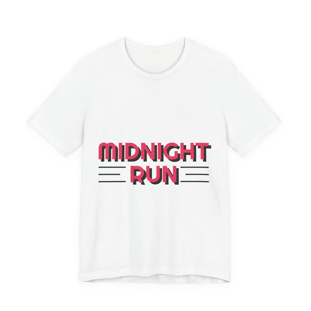 Midnight Run Graphic Tee — Retro Neon Typography T-Shirt