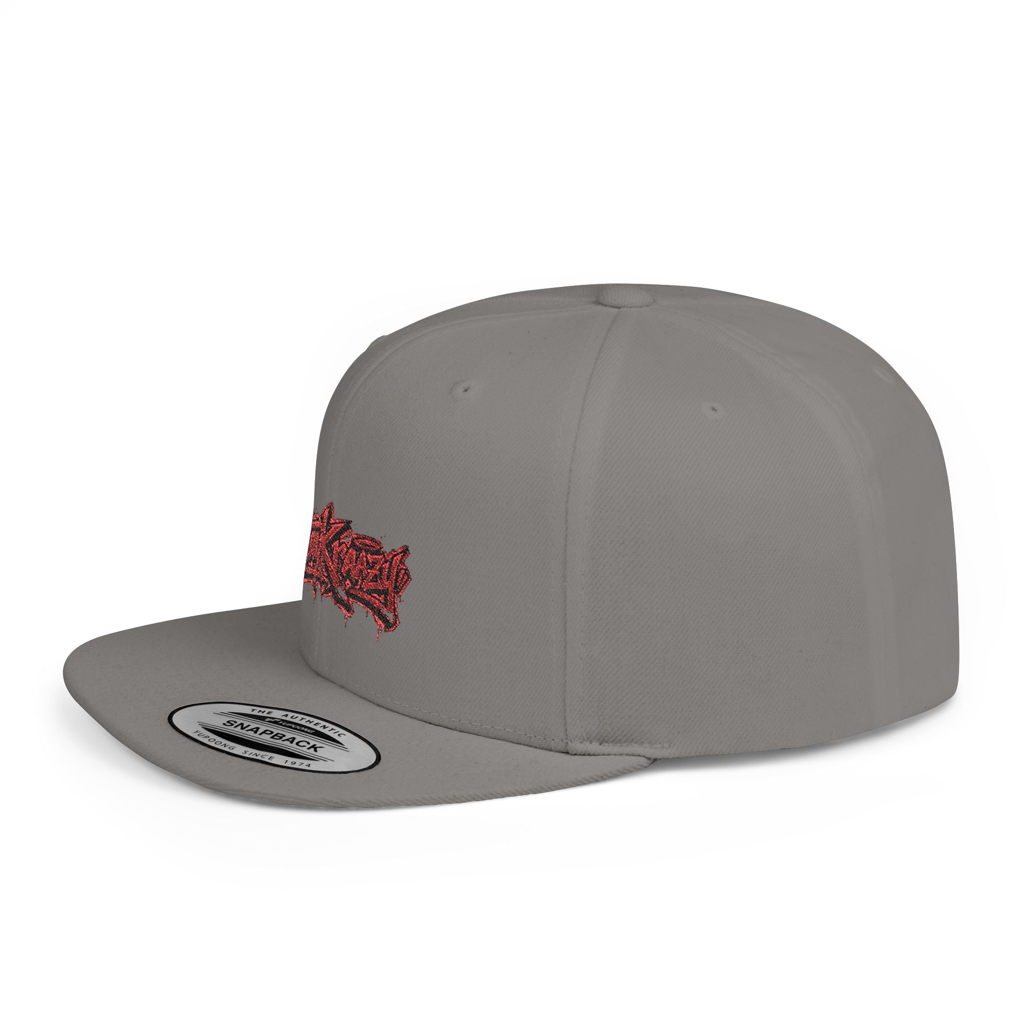 Snapback Hat — Red Graffiti Logo Flat Bill Cap