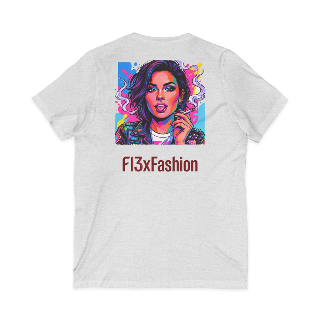 Pop Art Portrait V-Neck Tee — FI3xFashion Graphic T-Shirt