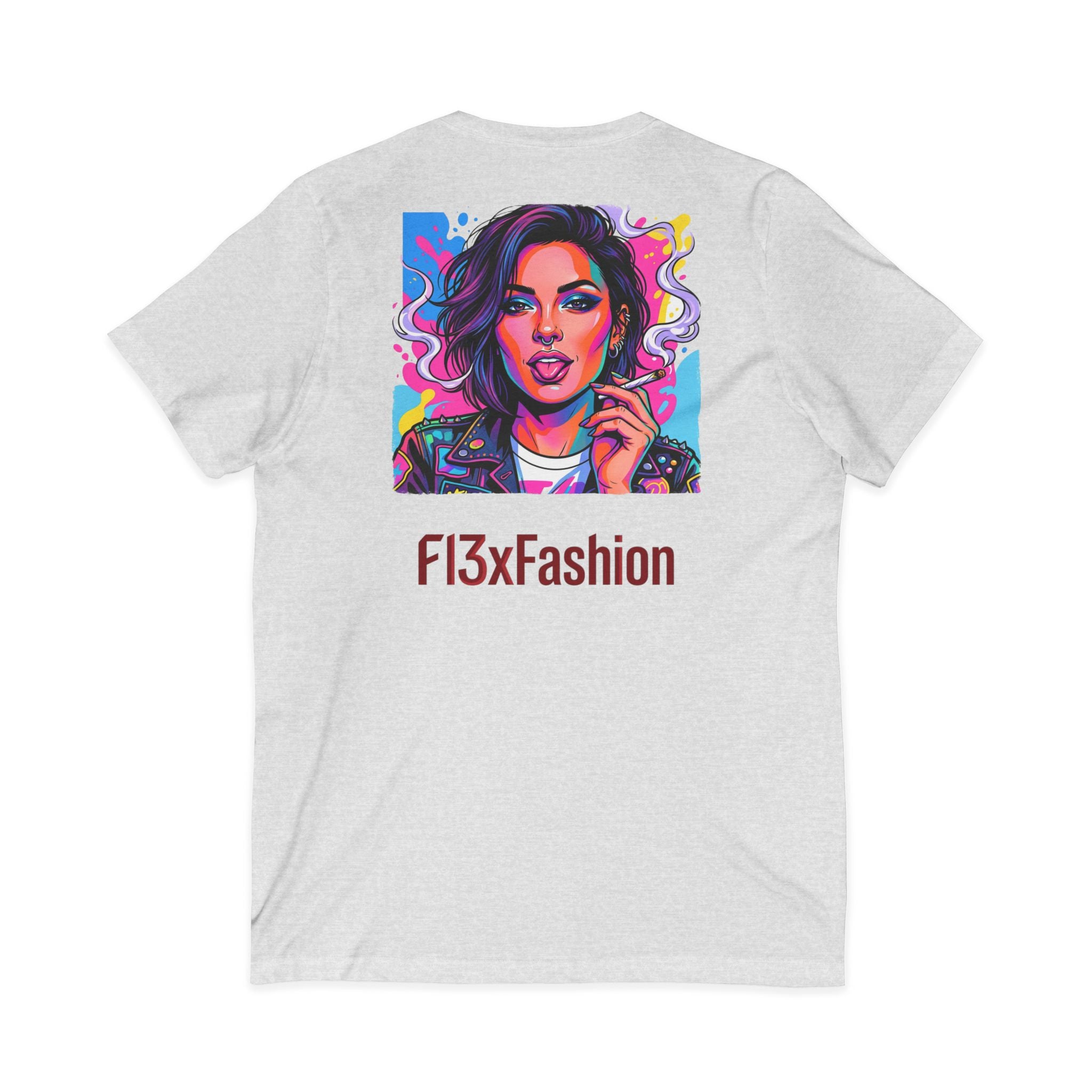 Pop Art Portrait V-Neck Tee — FI3xFashion Graphic T-Shirt