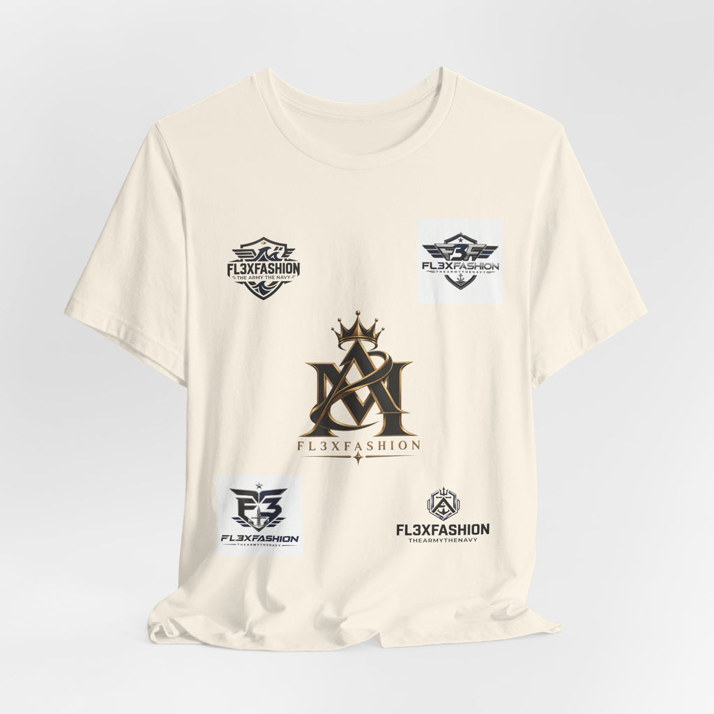 Flx3 Fashion Logo Tee — White Graphic Brand T-Shirt