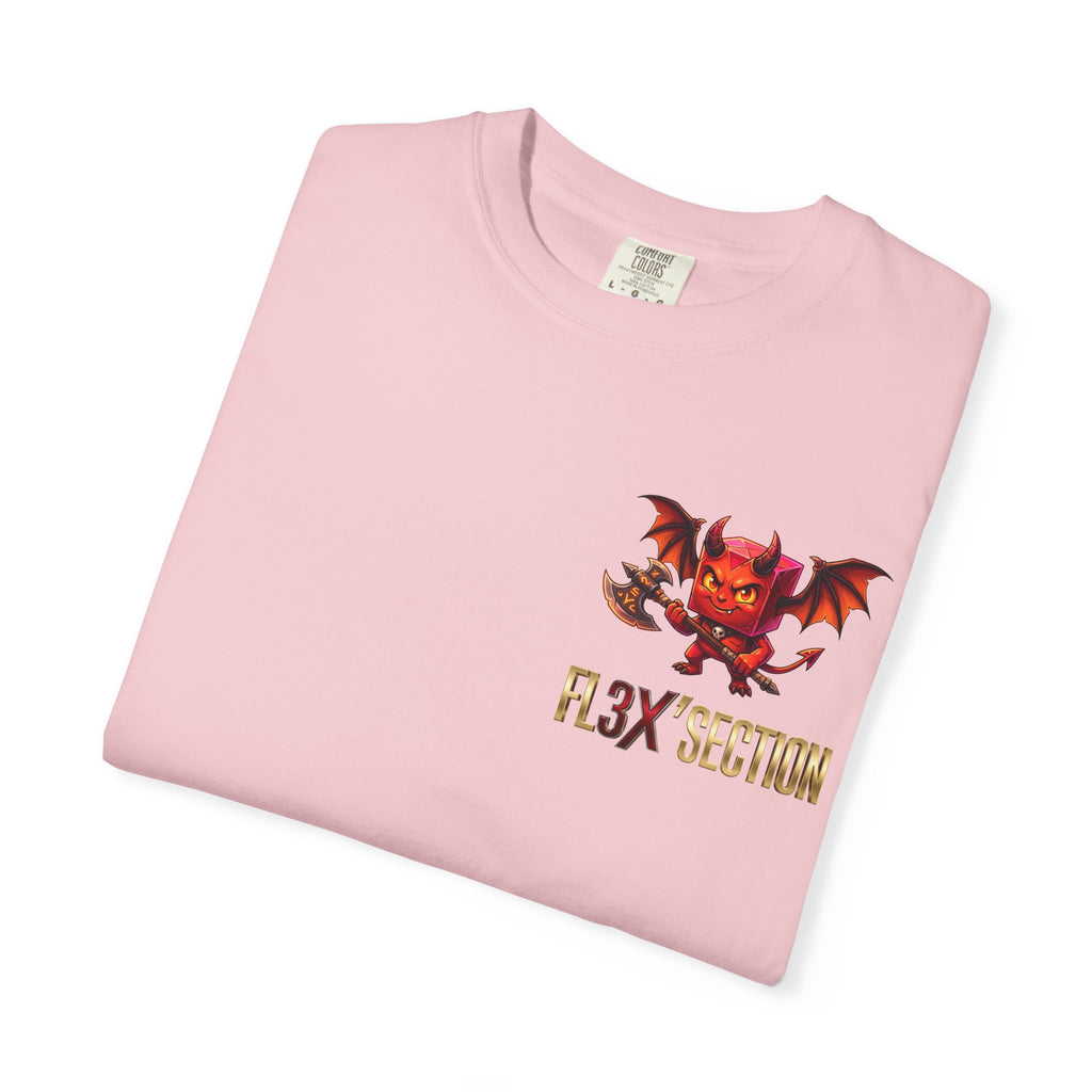 Devil Mascot T-Shirt — 'F13X Fashion' Graphic Tee (Front Chest & Back Print)