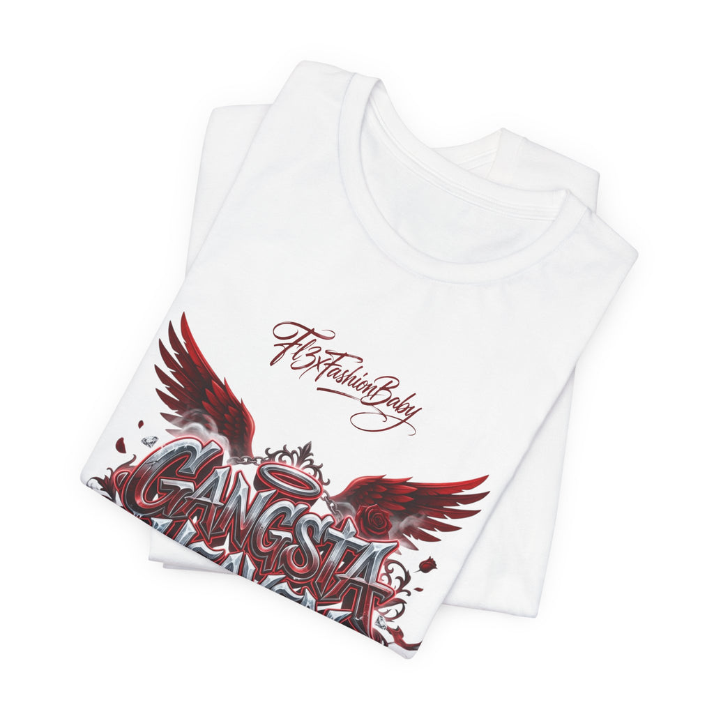 Gangsta Heaven Graphic Tee — Urban Winged Script T-Shirt