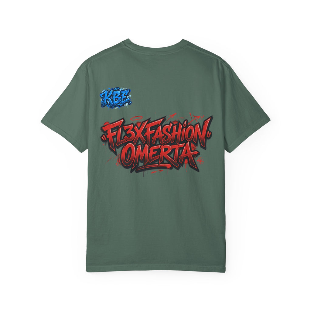 Cyberpunk Streetwear T-Shirt — "Fl3x Fashion Omertà" Graphic