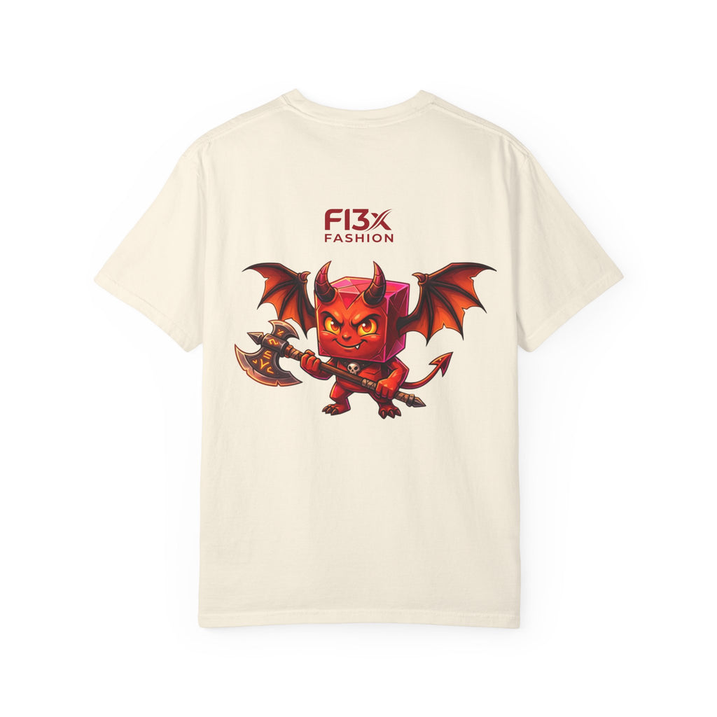 Devil Mascot T-Shirt — 'F13X Fashion' Graphic Tee (Front Chest & Back Print)