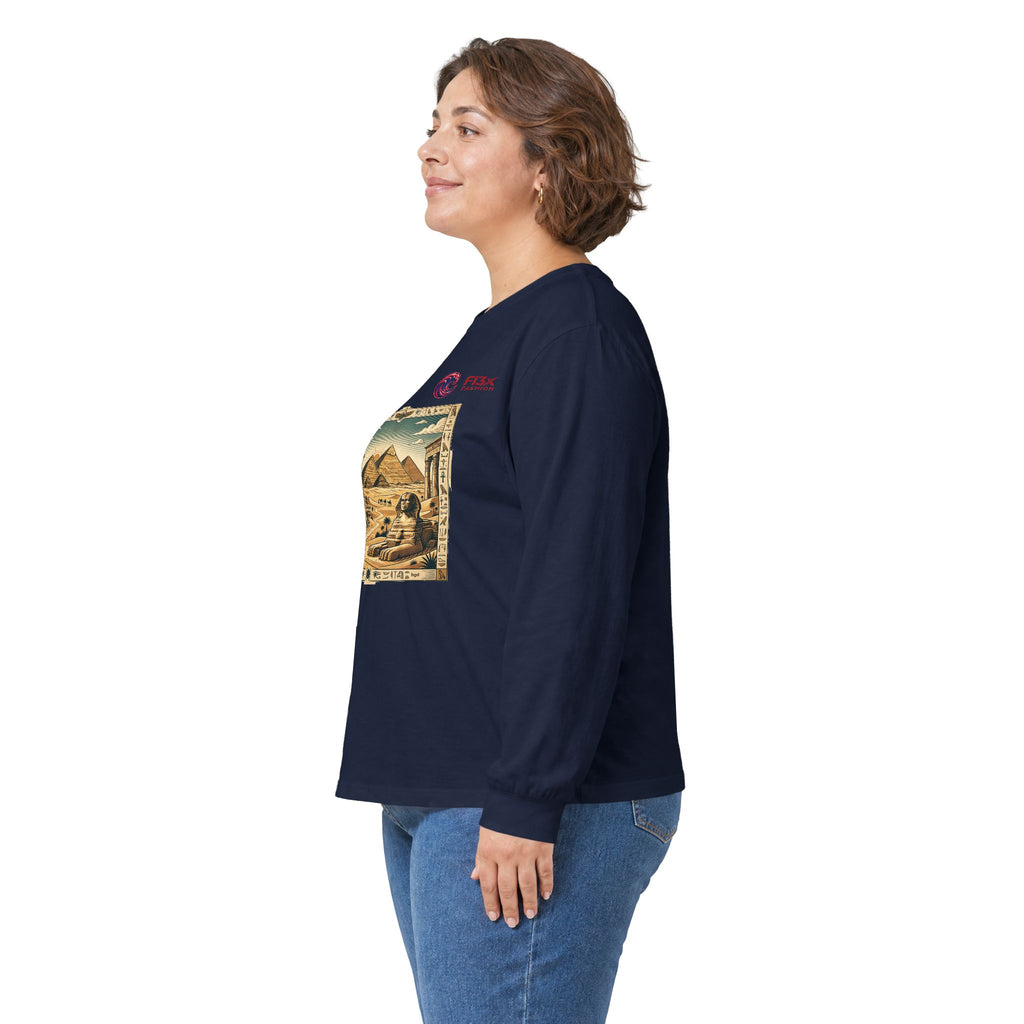 Egyptian Pyramids Vintage Graphic Long Sleeve Tee