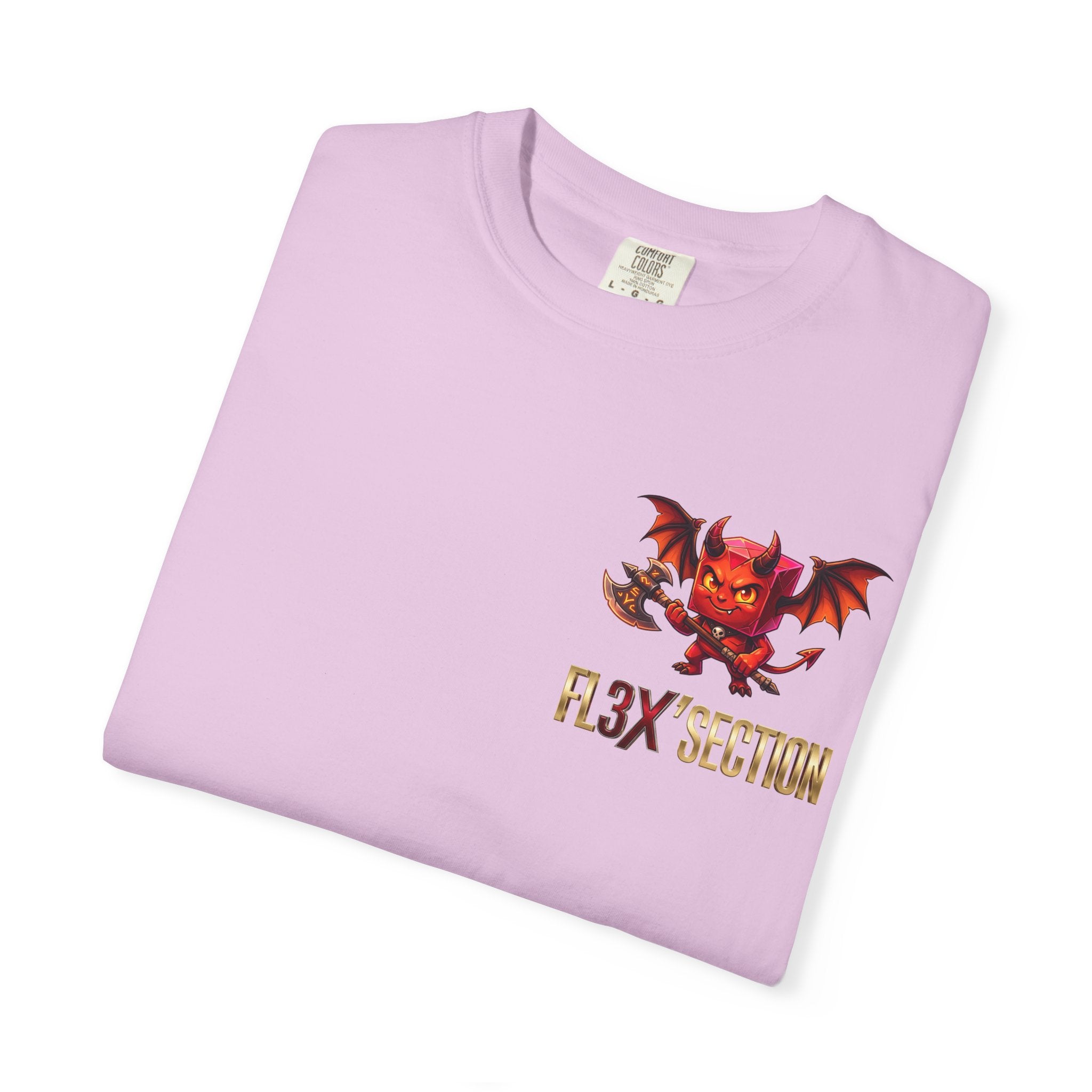 Devil Mascot T-Shirt — 'F13X Fashion' Graphic Tee (Front Chest & Back Print)