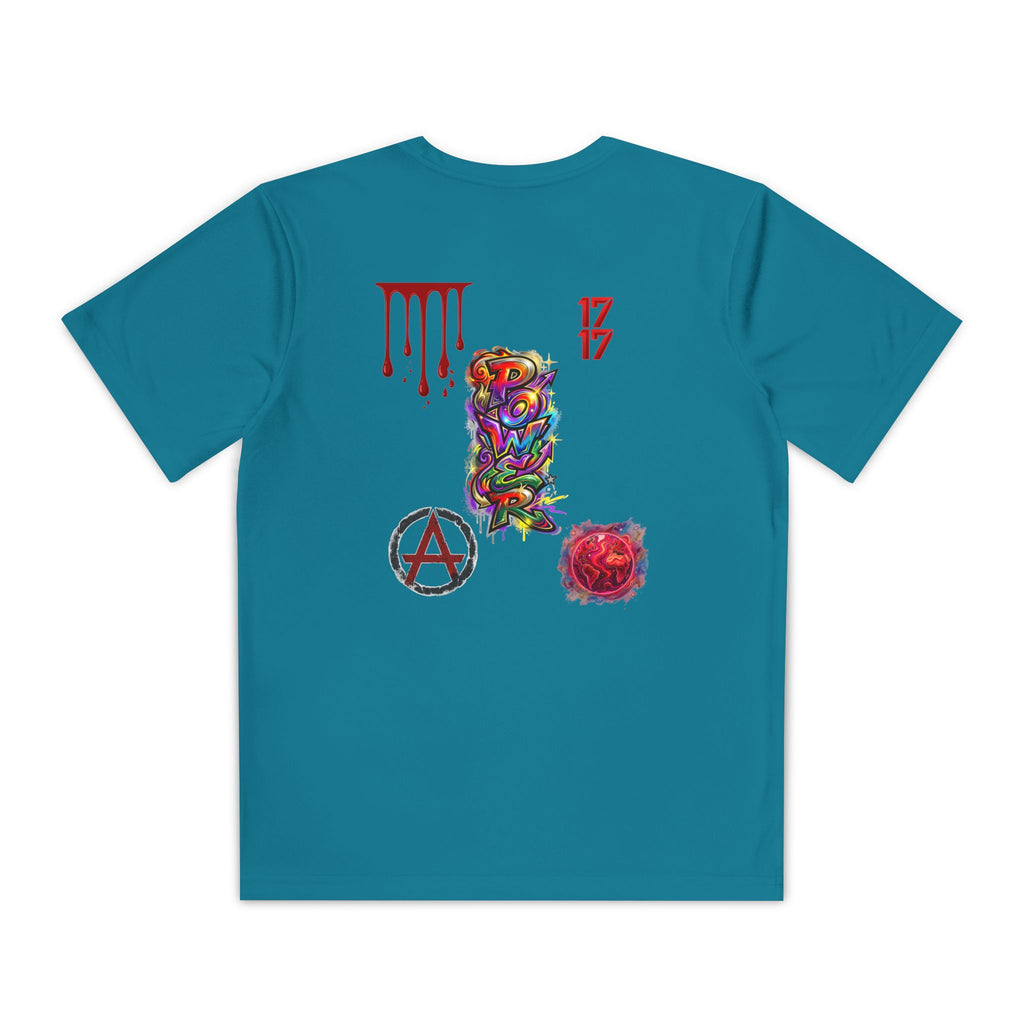 Youth Competitor Tee — Colorful Graffiti Anarchy Graphic T-Shirt