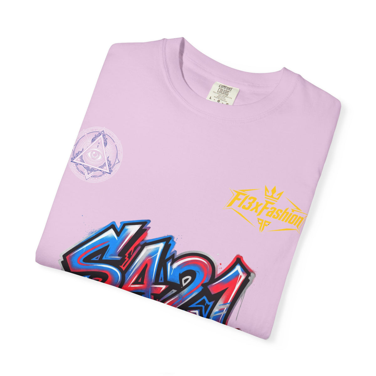 SA21 Graffiti T-Shirt — Urban Streetwear Tee with Drip Art & Tropical Patch