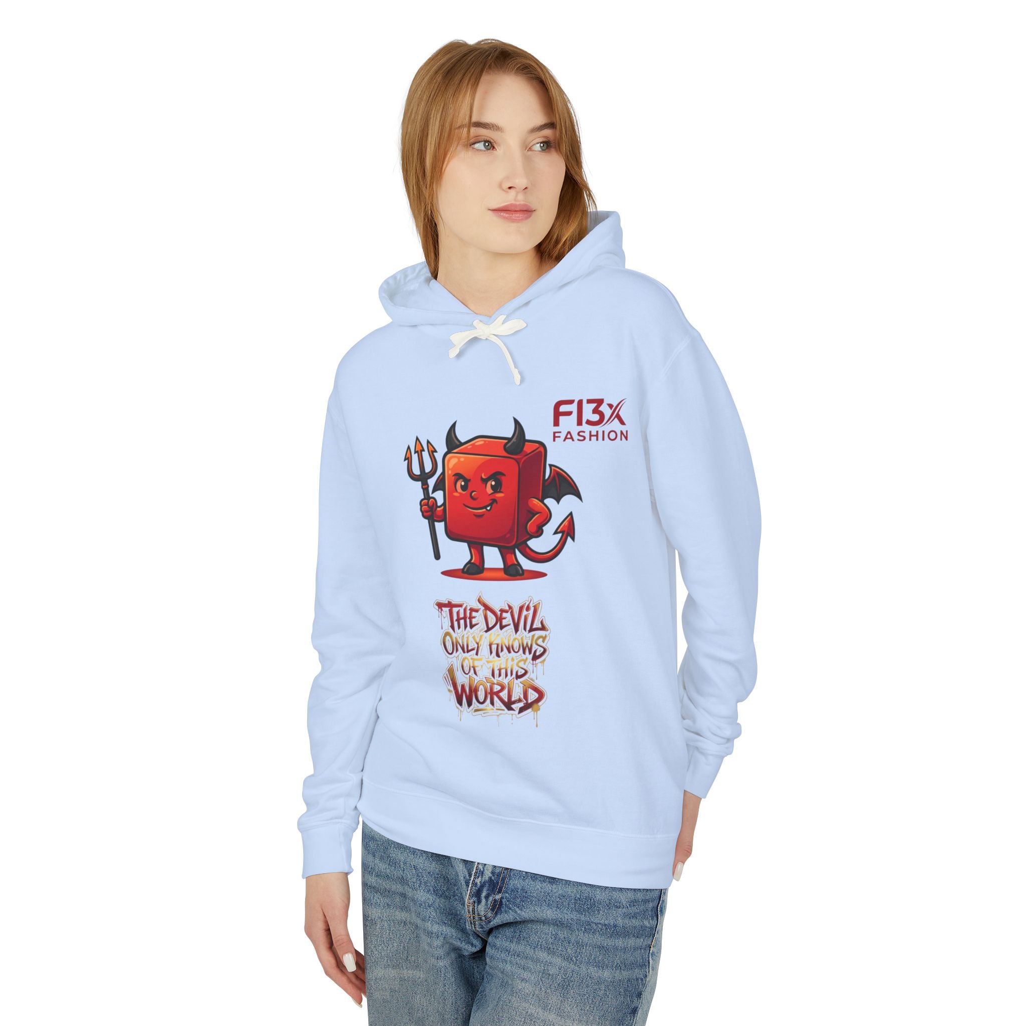Devil Graphic Hoodie — "The Devil Only Knows of This World" Streetwear Sweatshirt