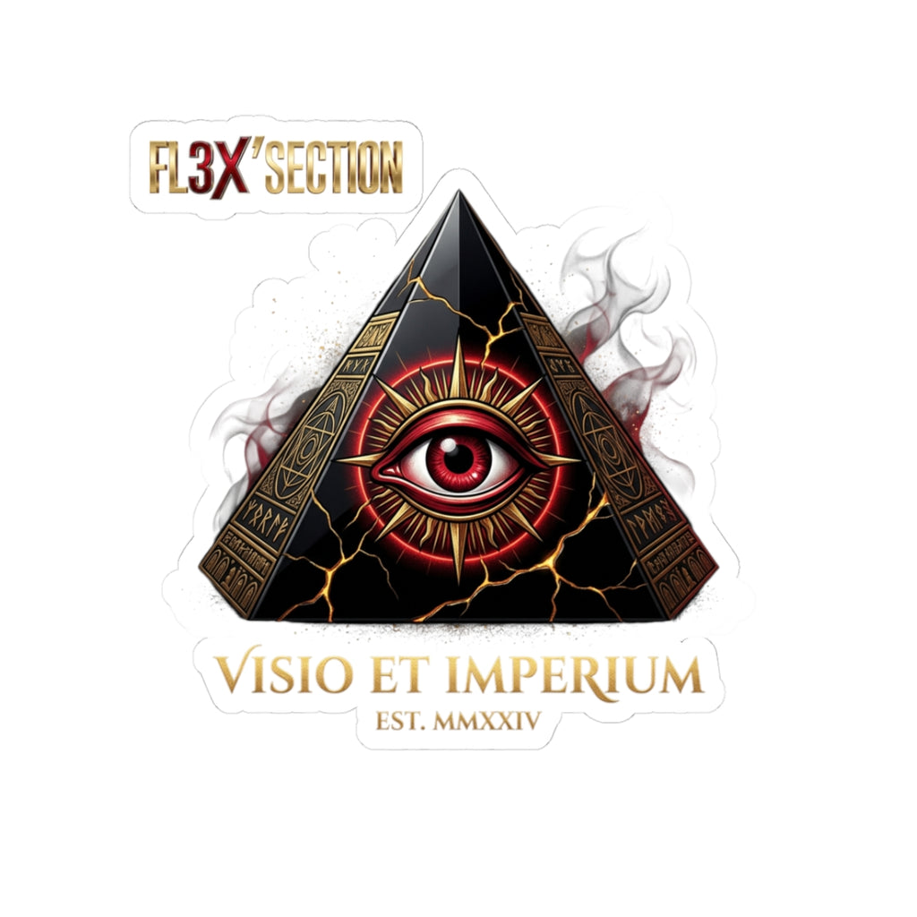 All-Seeing Pyramid Kiss-Cut Sticker — "Visio et Imperium" Eye Design
