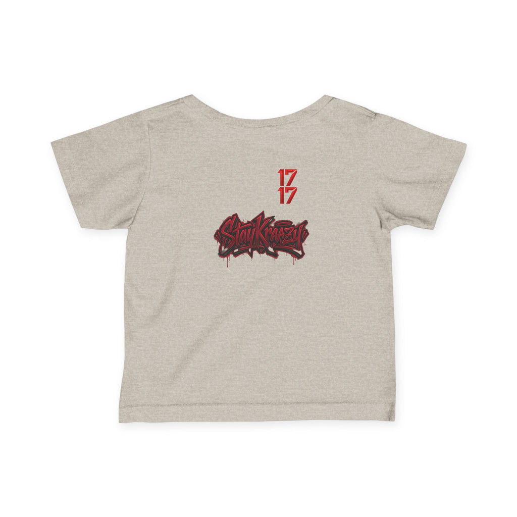 Infant Tee — Red Graffiti "17/17" Street Style Baby Shirt