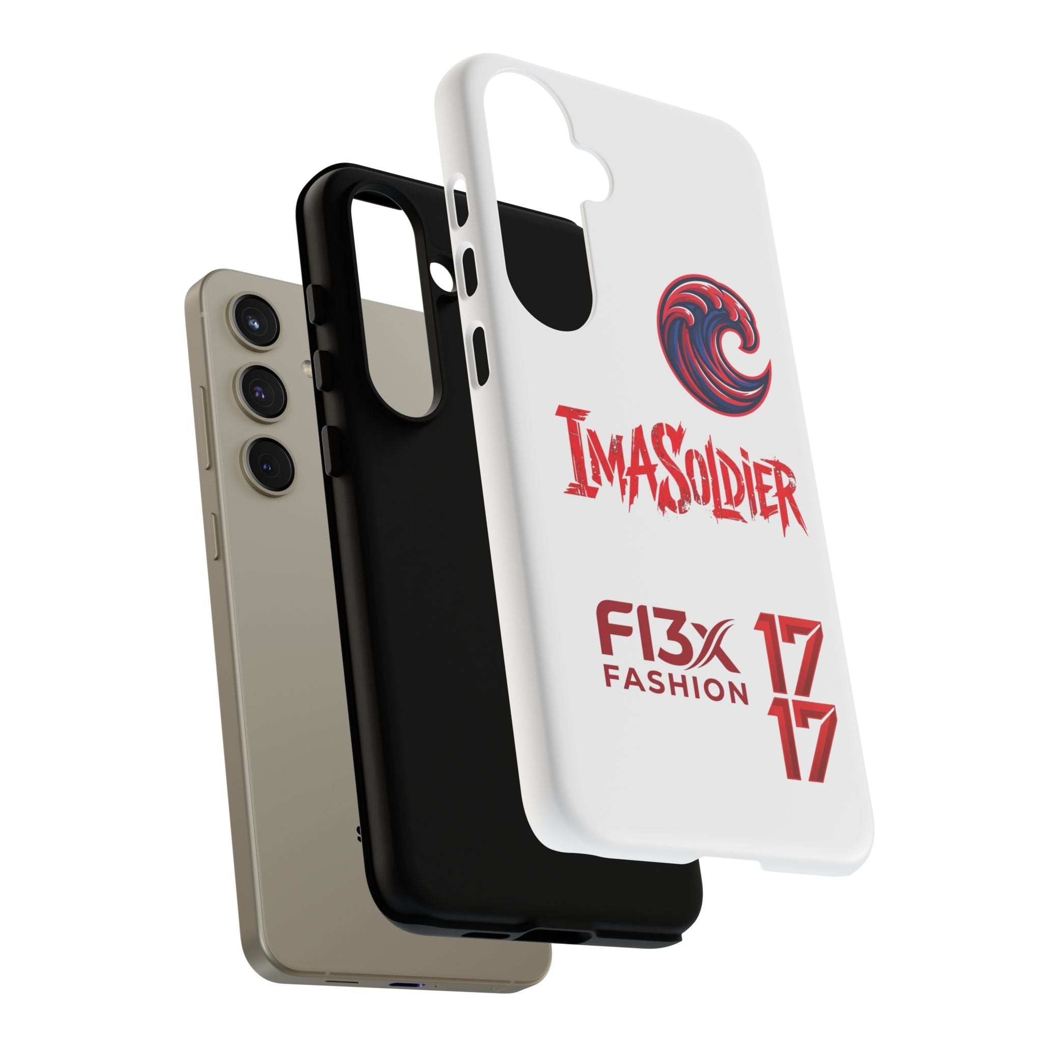 Phone Case — 'ImaSoldier' Red Wave Protective Hard Case